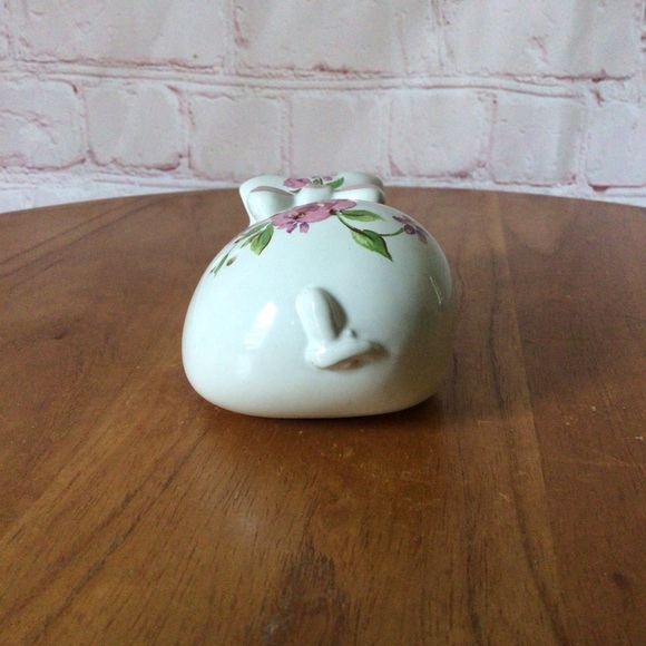 Vintage 1978 Sleeping Pig Hand Painted Floral Ceramic Potpourri Holder - Picture 4 of 8